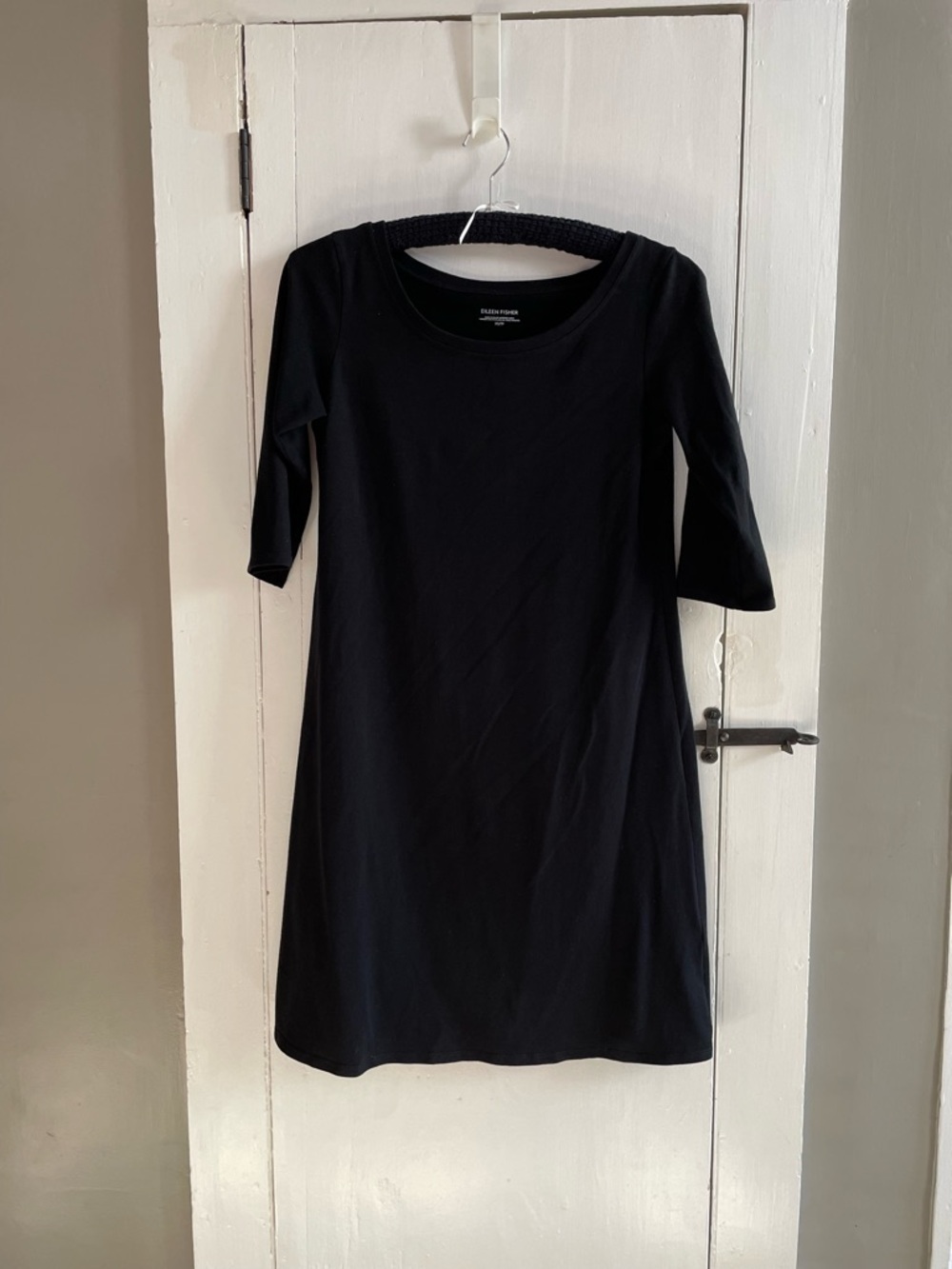 Eileen Fisher Elbow Length Sleeve Cotton Blend Tee Shirt Dress Size XS